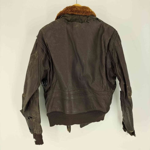 ユーエスネイビー U.S.NAVY 60S 黒タグ G-1 CONMAR ジップ RALPH EDWARDS SPORTSWEAR INC レザー フライト ジャケット 1964年製 メンズ US:44