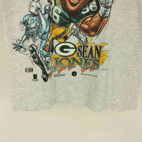 90S DELTA ボディ USA製 NFL SACKMAN アメリカンフットボール プリント クルーネック Tシャツ シングルステッチ コピーライト1996 メンズ import:L