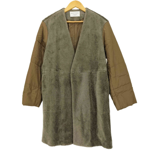マカフィー MACPHEE 22AW ポリエステルコットンプードル ノーカラーコート レディース 36