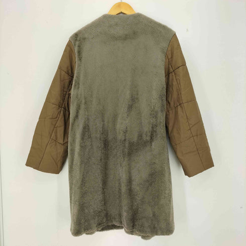 マカフィー MACPHEE 22AW ポリエステルコットンプードル ノーカラーコート レディース 36