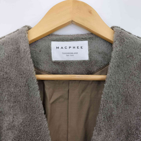 マカフィー MACPHEE 22AW ポリエステルコットンプードル ノーカラーコート レディース 36