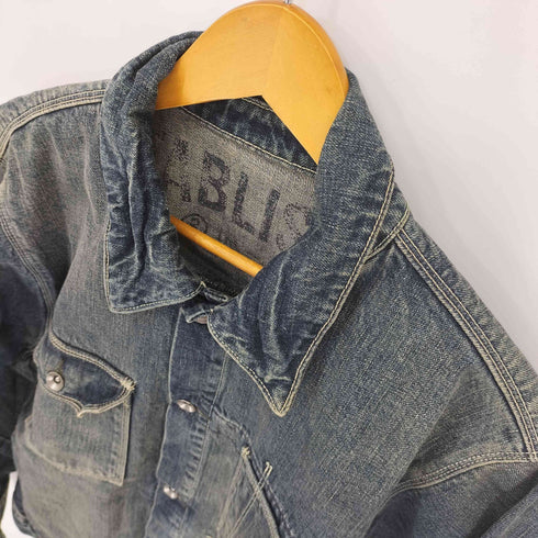 ギャップ Gap 00S ガチャポケ フェード加工 4Pデニムジャケット Y2K メンズ import:L