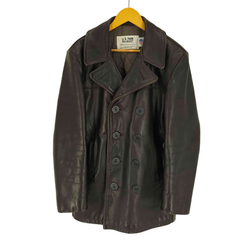 ショット Schott USA製 U.S. 740N PEA JACKET ARROW アロー 錨ボタン レザー Pコート 裏地 キルティング メンズ US:34