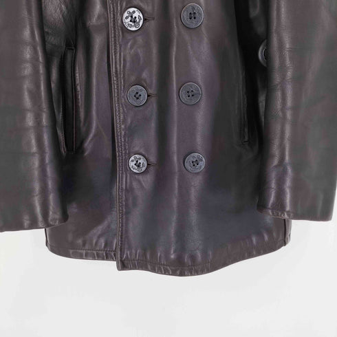 ショット Schott USA製 U.S. 740N PEA JACKET ARROW アロー 錨ボタン レザー Pコート 裏地 キルティング メンズ US:34