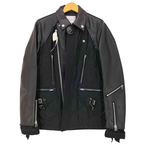 サカイ Sacai 21AW Oversized Contrast Panel Biker Jacket メンズ JPN:1