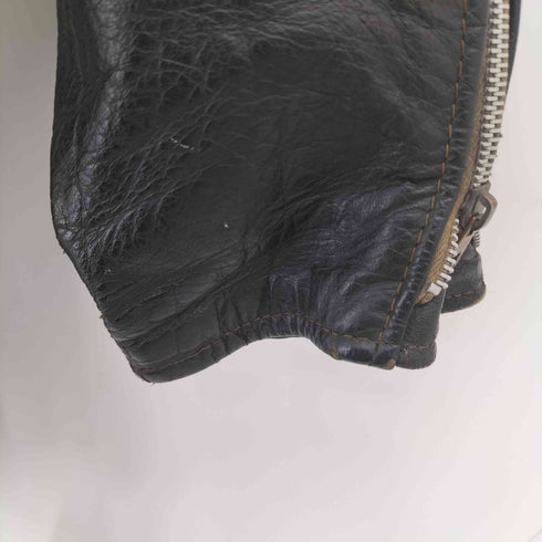 60S~70S 台形FAZIP シングルライダースジャケット メンズ JPN:46 46 REG