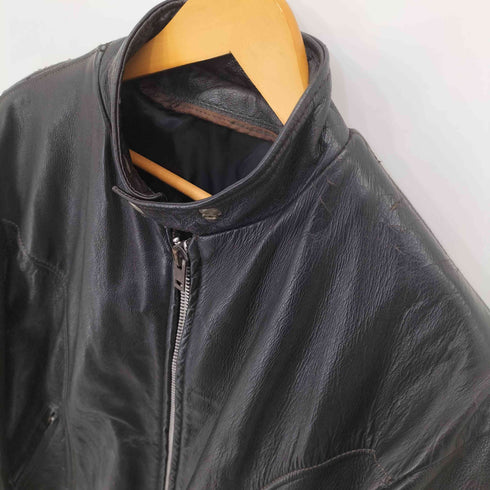 60S~70S 台形FAZIP シングルライダースジャケット メンズ JPN:46 46 REG
