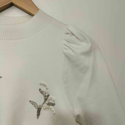 ジャスグリッティー JUSGLITTY 配色ビーズ刺繍プルオーバー レディース JPN:2