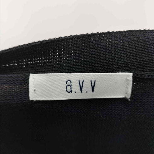 アーヴェヴェ a.v.v 透かしスリーブVネックカーディガン レディース JPN:M