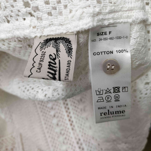 ジャーナルスタンダードレリューム JOURNAL STANDARD relume 24SS レース バンドカラー コットンシャツ レディース FREE