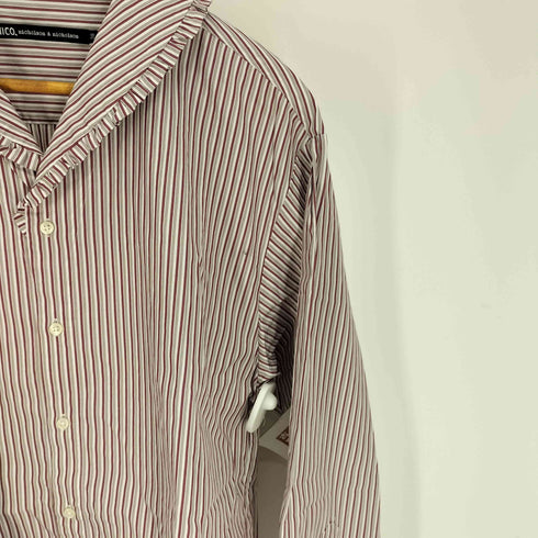 NICO nicholson&nicholson 22SS ALPS-STRIPE フリルカラー ストライプ ブラウス シャツ レディース JPN:38