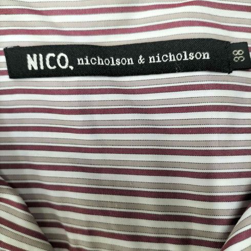 NICO nicholson&nicholson 22SS ALPS-STRIPE フリルカラー ストライプ ブラウス シャツ レディース JPN:38