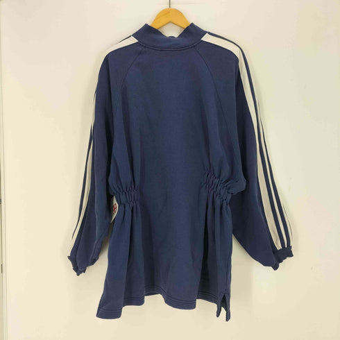 アディダス adidas ロゴ刺繍 ハーフジップ スウェットワンピース レディース import:XXL