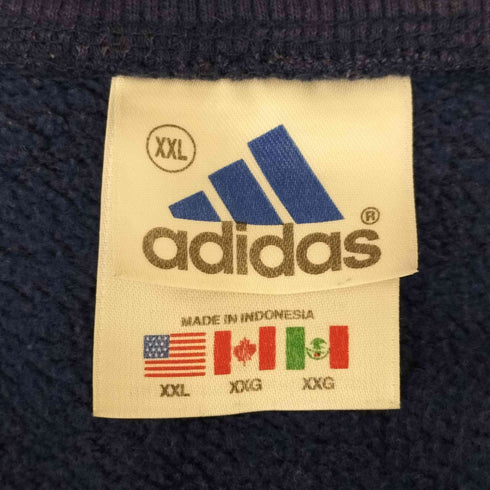 アディダス adidas ロゴ刺繍 ハーフジップ スウェットワンピース レディース import:XXL