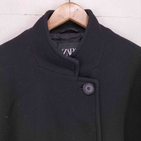 ザラ ZARA ショートカラー ウールステンカラーコート レディース L