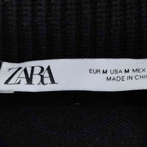 ザラ ZARA ハイネック ハーフジップ クロップド ニットセーター レディース JPN:M