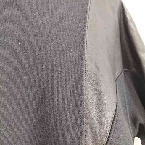 ディーゼル DIESEL スリーブレザー切替 スウェット トレーナー メンズ XS