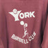 チャンピオン Champion 70s 単色青タグ MADE IN USA REVERSE WEAVE 三段プリントダメージスウェット YORK BARBELL CLUB メンズ import:L
