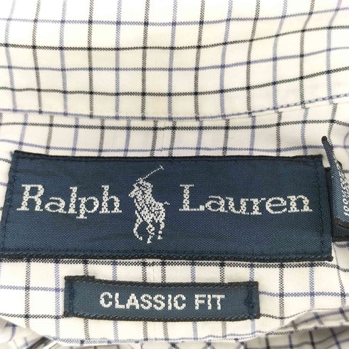 ラルフローレン RALPH LAUREN 90S CLASSIC FIT ポニー刺繍 チェック柄 ボタンダウン L/S シャツ メンズ 15 1/2 32/33