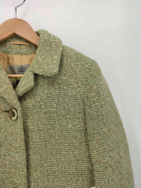 アクアスキュータム AQUASCUTUM 80S イングランド製 ツイード チェスター コート レディース