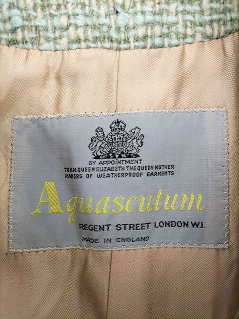 アクアスキュータム AQUASCUTUM 80S イングランド製 ツイード チェスター コート レディース
