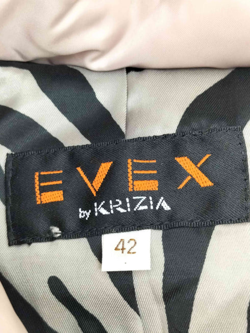 エヴェックスバイクリツィア EVEX by KRIZIA 裏地ゼブラ柄 キルティング ダウンコート レディース EUR:42