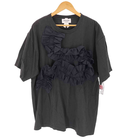 houga stoneT フロントフリルデザインTシャツ レディース