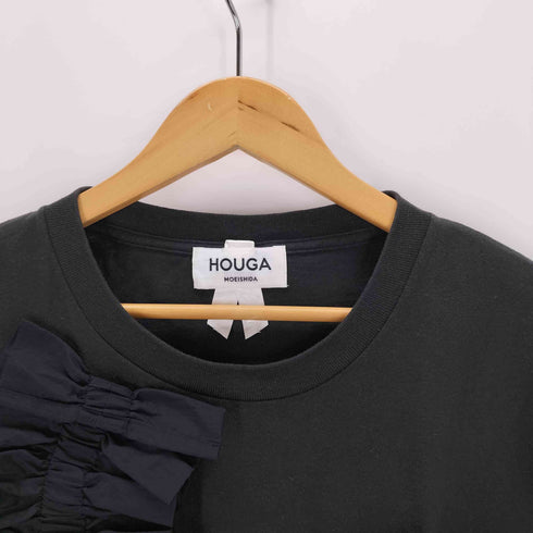 houga stoneT フロントフリルデザインTシャツ レディース