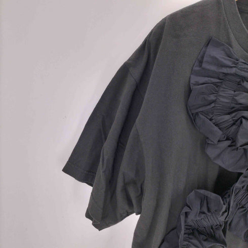 houga stoneT フロントフリルデザインTシャツ レディース