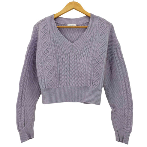 ビューティーアンドユースユナイテッドアローズ BEAUTY & YOUTH UNITED ARROWS ウールケーブルショートVネックニットプルオーバー レディース
