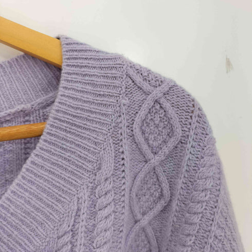 ビューティーアンドユースユナイテッドアローズ BEAUTY & YOUTH UNITED ARROWS ウールケーブルショートVネックニットプルオーバー レディース