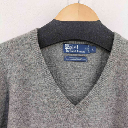 ポロバイラルフローレン Polo by RALPH LAUREN EXCLUSIVE OF DECORATION ポニー刺繍 ウール Vネックニット メンズ import:L