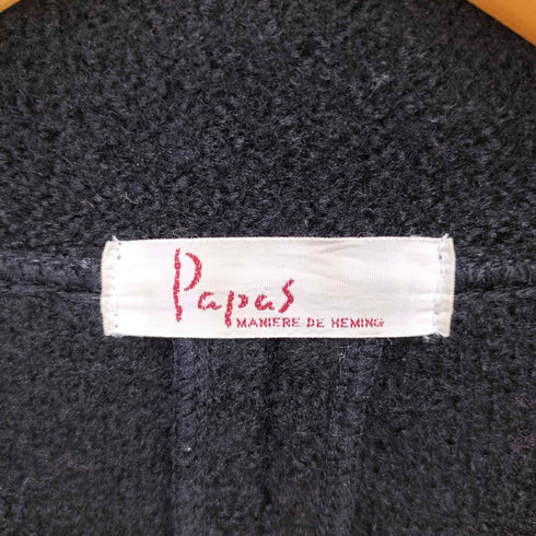 パパス papas くるみボタン ラウンドカラーウールコート メンズ