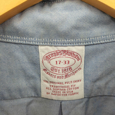 ブルックスブラザーズ BROOKS BROTHERS アメリカ製 フロントポケット BD SUPIMA C0TTON L/S シャツ メンズ 17-33