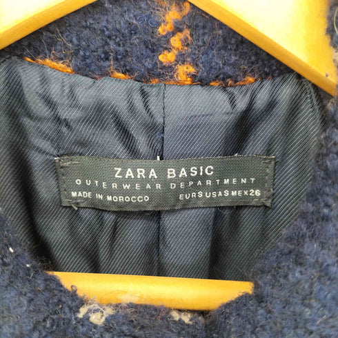 ザラベーシック ZARABASIC ウール ナイロン 起毛 チェック ステンカラーコート レディース import:S