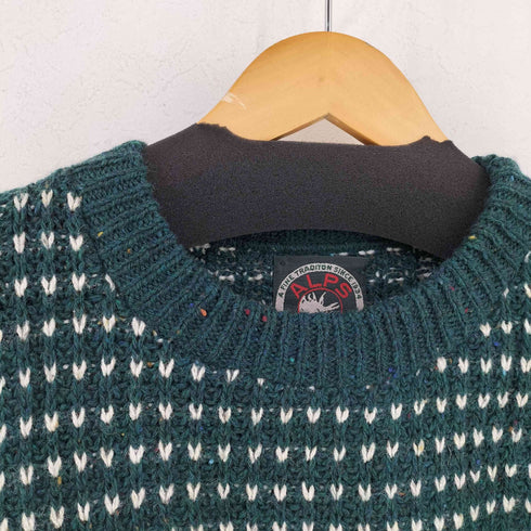 ALPS RUGGED OUTDOORS ネップ バーズアイ クルーネックニット メンズ import:M