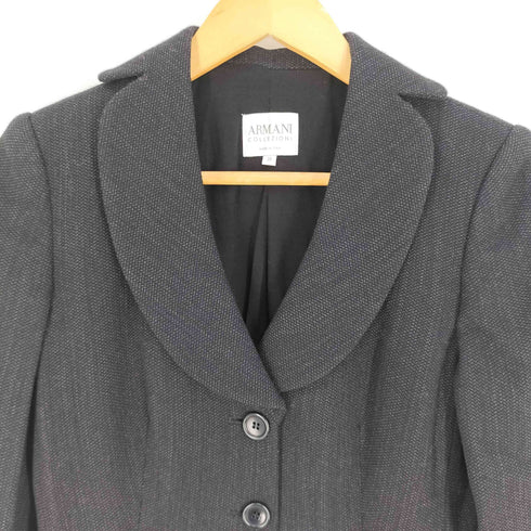 アルマーニコレツィオーニ ARMANI COLLEZIONI ウールエラスタン 3B テーラードジャケット レディース 38