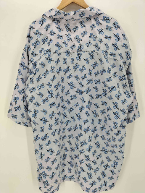 ショーンジョン Sean john 90-00S 総柄 ロゴ刺繍 オープンカラー S/S シャツ メンズ import:XXL