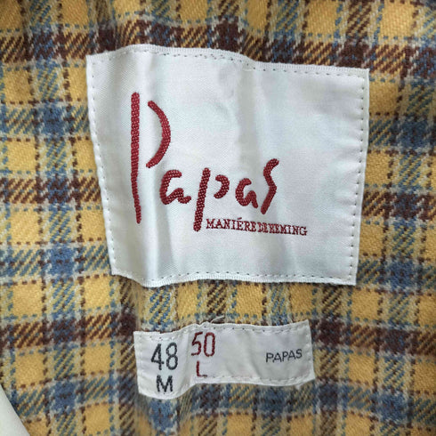 パパス papas チェック柄ライナー付きトレンチコート メンズ M48 L50