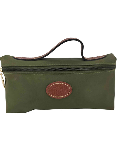 ロンシャン LONGCHAMP ロゴ刻印パッチ ハンドル付 ポーチ レディース