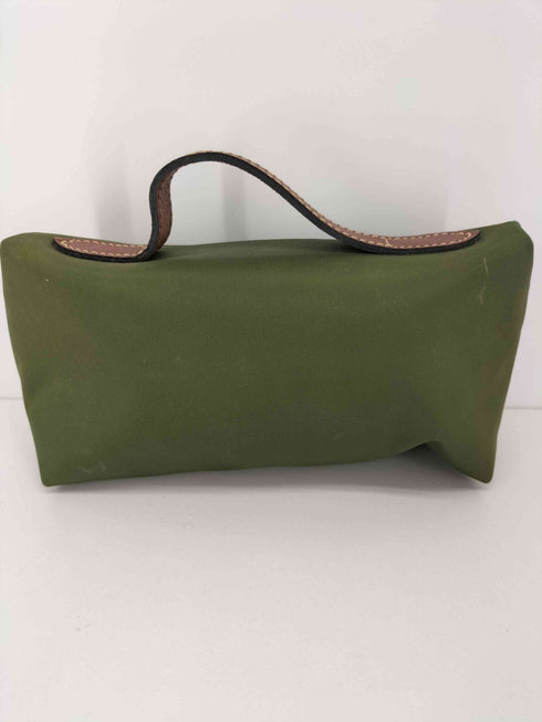 ロンシャン LONGCHAMP ロゴ刻印パッチ ハンドル付 ポーチ レディース