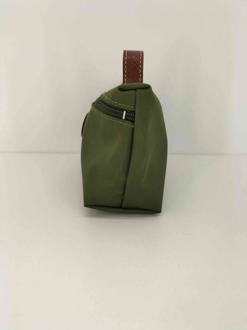 ロンシャン LONGCHAMP ロゴ刻印パッチ ハンドル付 ポーチ レディース