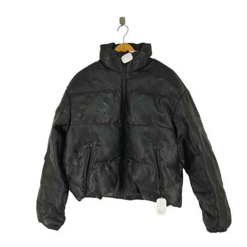 アフューグッドキッズ A FEW GOOD KIDS フェイクレザーダウンジャケット 止水ジップ 型押し メンズ import:S