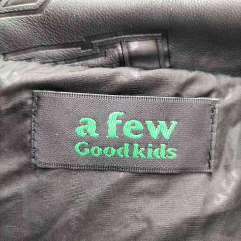 アフューグッドキッズ A FEW GOOD KIDS フェイクレザーダウンジャケット 止水ジップ 型押し メンズ import:S