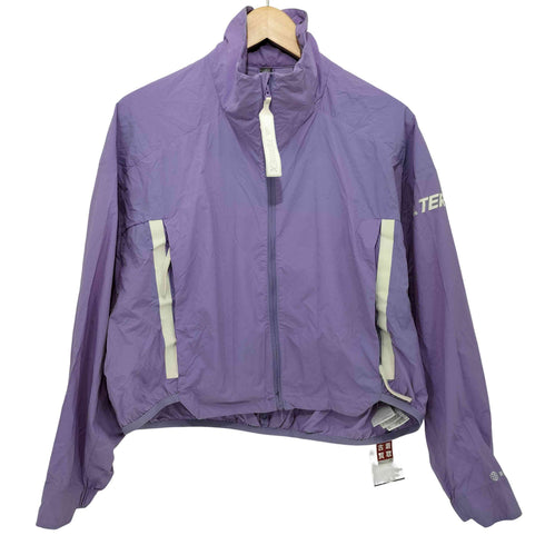 アディダス adidas TERREX W C MYSHELTER WIND ロゴ プリント ナイロンジャケット クロップド ジップアップブルゾン ラベンダー レディース JPN:M