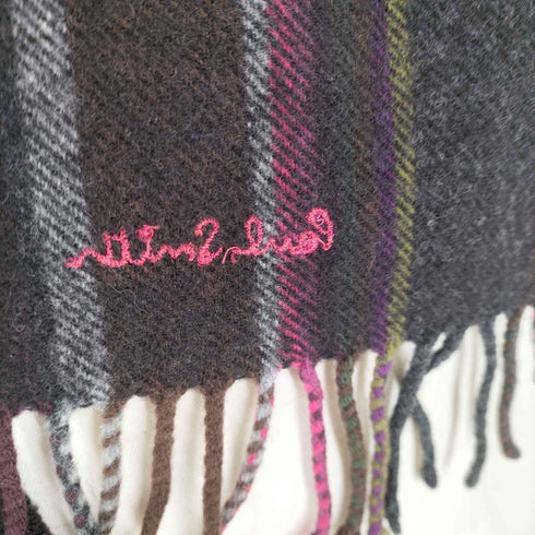ポールスミス Paul Smith マルチストライプフリンジウールマフラー メンズ