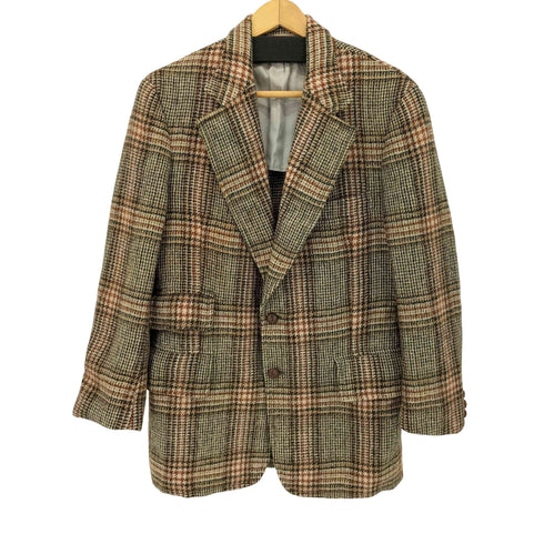 NORDSTROM 70S~80S ウールグレンチェックテーラードジャケット クルミボタン メンズ 40S