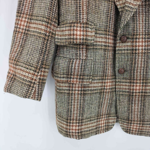 NORDSTROM 70S~80S ウールグレンチェックテーラードジャケット クルミボタン メンズ 40S