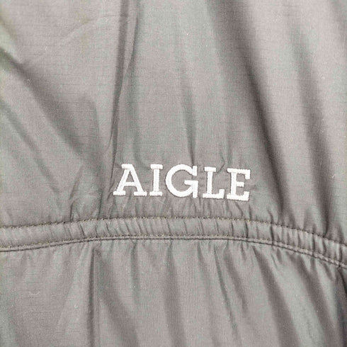エーグル AIGLE ロゴ刺繍 フーデッド中綿ジャケット メンズ S