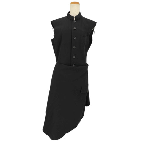 コムデギャルソン COMME des GARCONS AD表記無 マオカラー アシンメトリーバイアス カットオフ ノースリーブジャケット レディース JPN:S